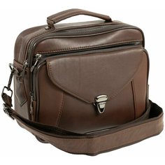 Сумка барсетка , фактура гладкая, темно-коричневый Unvers Leather Istanbul