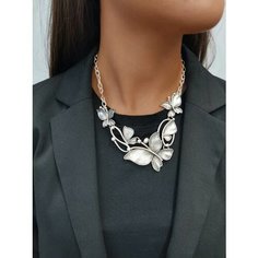Колье, длина 43 см, серебристый Этно Арт