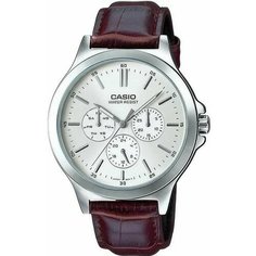 Наручные часы CASIO, серебряный, коричневый