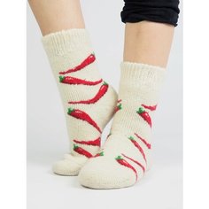 Носки А-ЛЕНка Новый год, размер 36/39, белый, красный