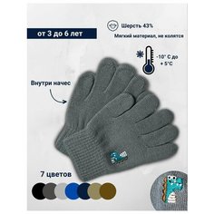 Перчатки для мальчиков, размер 2-5 лет, светло-серый Soul Gloves