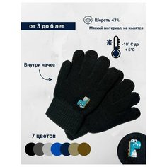 Перчатки для мальчиков, размер 4-6 лет, черный Soul Gloves