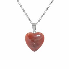 Колье SILVARIE, агат, длина 50 см, серебряный, красный
