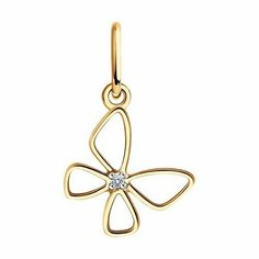 Подвеска The Jeweller, красное золото, 585 проба, фианит, золотистый