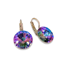 Серьги Amante crystal, кристаллы Swarovski, размер 14 мм, фиолетовый