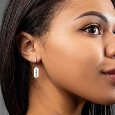 Серьга Sirius Jewelry, серебро, 925 проба, родирование, размер 16 мм, длина 1.6 см, , серебристый