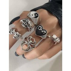 Кольцо на три пальца MAGIXX, фианит, эмаль, серебро