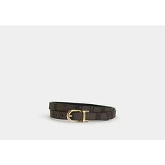 Ремень Coach для женщин, размер 18, черный, коричневый