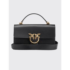 Сумка барсетка Pinko, фактура гладкая, черный