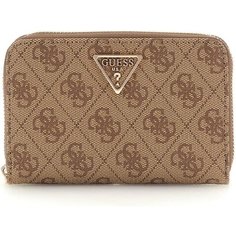 Кошелек GUESS, фактура зернистая, матовая, розовый/коричневый