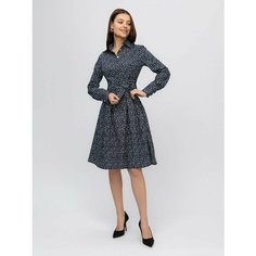 Платье 1001dress Весна-лето 2023, размер 42, темно-синий, белый