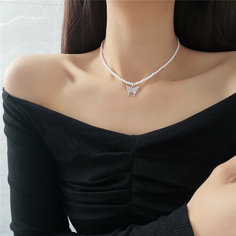 Колье, длина 40 см, серебряный Монинг