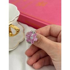 Кольцо, размер 18, розовый, серый Polichka