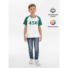 Футболка Lacotton.ru хлопковая детская Как в Игре в Кальмара 456 игрок, размер 98, мультиколор