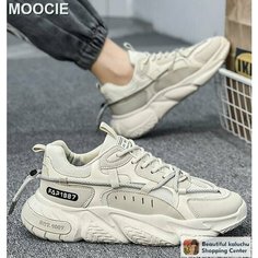 Кеды MOOCIE, размер CN41 (Длина стопы 25-25.5 см), бежевый