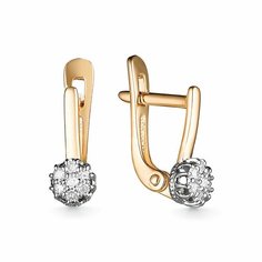 Серьги UVILERS, красное золото, 585 проба, бриллиант
