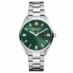 Наручные часы Swiss Military Hanowa, зеленый, серебряный