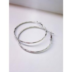 Серьги, размер 40 мм, серебро