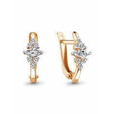 Серьги GOLD CENTER, красное золото, 375 проба, фианит, , золотистый