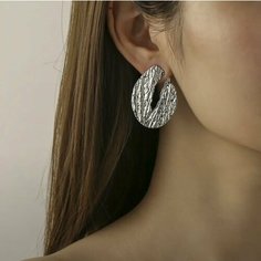 Серьги GALBERI, искусственный камень, серебряный, серый