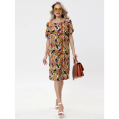 Платье Текстильный Край, размер 60, персиковый