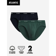Трусы Atlantic 2RMP-001, комплект из 2 шт., размер 46/M, темно-синий/зеленый