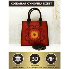 Сумка тоут Dzett, фактура тиснение, красный