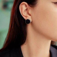 Серьга Sirius Jewelry, серебро, 925 проба, родирование, оникс, размер 14 мм, длина 1.4 см, , серебристый