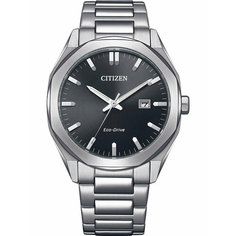 Наручные часы CITIZEN Eco-Drive, серебряный, черный