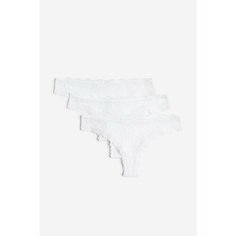 Трусы H&M, комплект из 3 шт., размер XS, белый