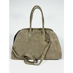 Сумка шоппер Vera Pelle, фактура бархатистая, бежевый