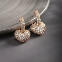 Серьги-трансформеры XUPING JEWELRY, циркон, золотой