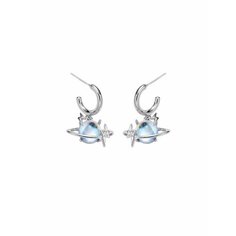 Серьги пусеты, серебряный, голубой be Self True Jewel