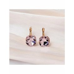 Серьги конго, пусеты, фианит, золотой, розовый be Self True Jewel