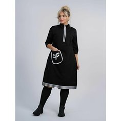 Платье трикотаж миди, размер 52, черный Big Style