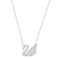 Колье SWAROVSKI, кристаллы Swarovski, длина 38 см, серебристый