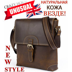 Сумка планшет UNIGET, фактура бархатистая, коричневый
