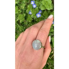 Кольцо True Stones, лунный камень, размер 17.5, бело-голубой