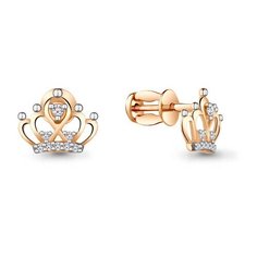 Серьги золото, 585 проба, фианит Аквамарин