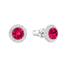 Серьги SWAROVSKI, кристаллы Swarovski, серебристый/красный