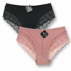 Трусы Beizhi, комплект из 2 шт., размер 5XL, розовый, черный