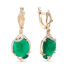 Серьги Ореол, золото, 585 проба, кошачий глаз Aureol Jewelry