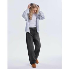 Джинсы широкие Gloria Jeans, размер 38/158, черный