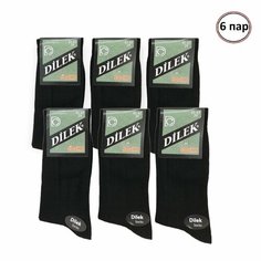 Носки DILEK Socks, комплект, 6 пар, размер 41-43, черный