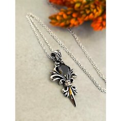 Подвеска, стекло, черный, серебристый Silver Claw