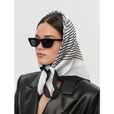 Платок Leah wear для взрослых и детей,70х70 см, белый/черный