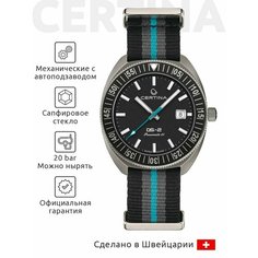 Наручные часы Certina, черный/серебряный/голубой