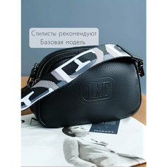 Сумка кросс-боди LANOTTI, фактура зернистая, черный