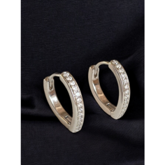 Серьги конго XUPING JEWELRY, циркон, серебряный