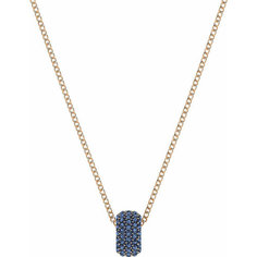 Колье SWAROVSKI, кристаллы Swarovski, длина 38 см, синий, золотой